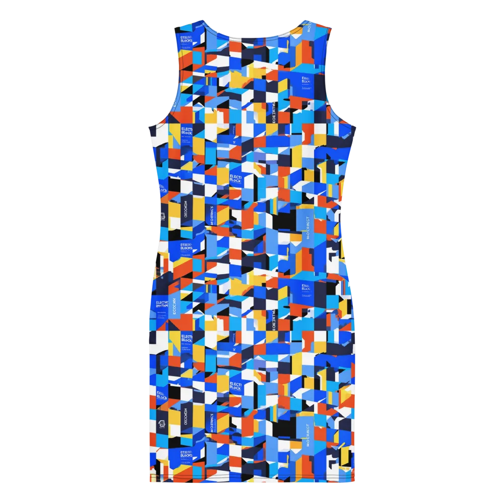 Electric Block Party on Bodycon Dress — Back