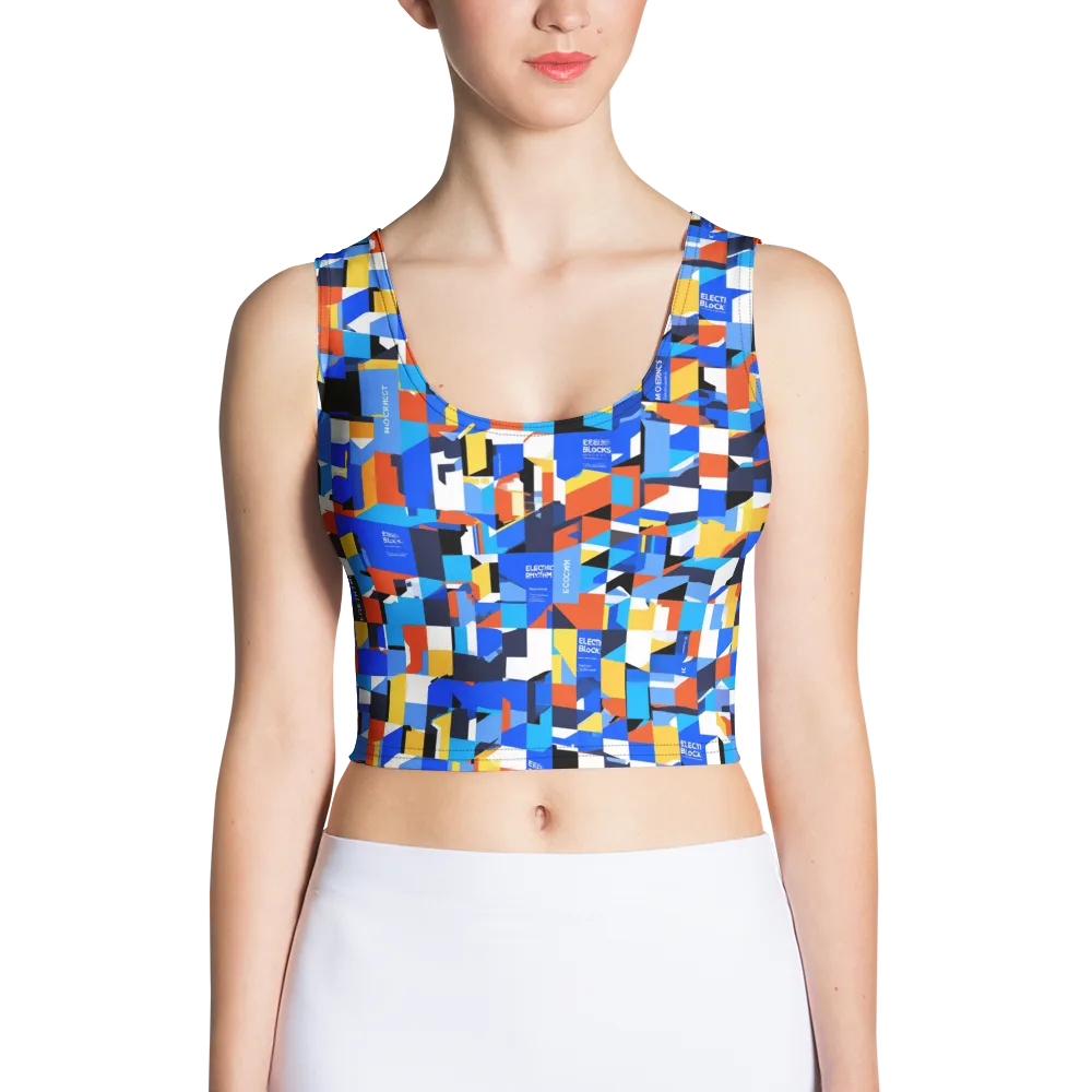 Electric Block Party on Crop Top — Front