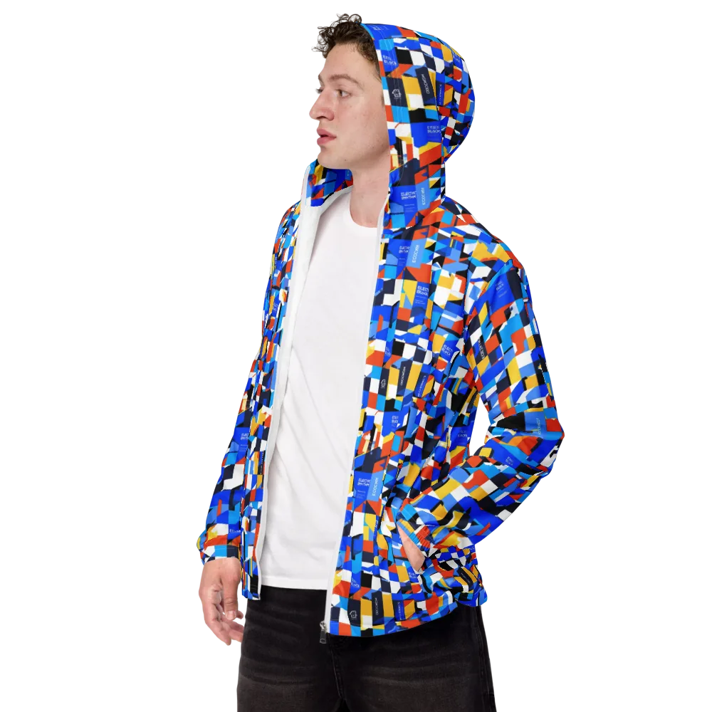 Electric Block Party on Men's Windbreaker — Left Front