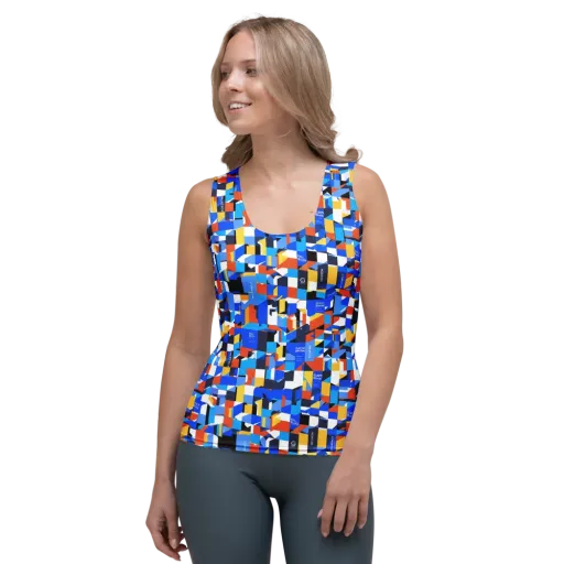 Electric Block Party on a Women's Tank Top