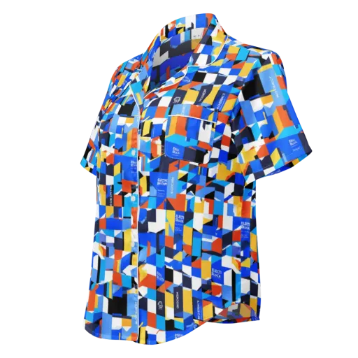 Electric Block Party on a Women's Short Sleeve Pajama Top
