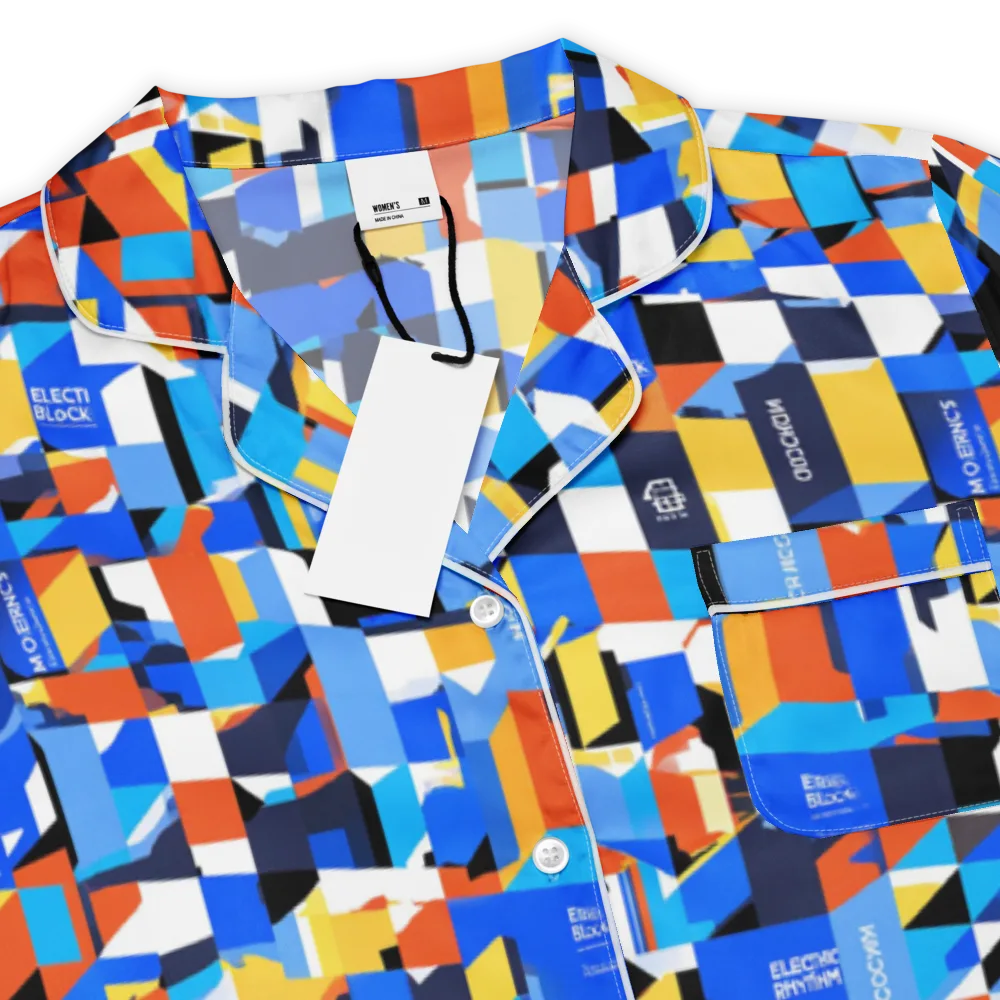 Electric Block Party on Women's Short Sleeve Pajama Top — Product details