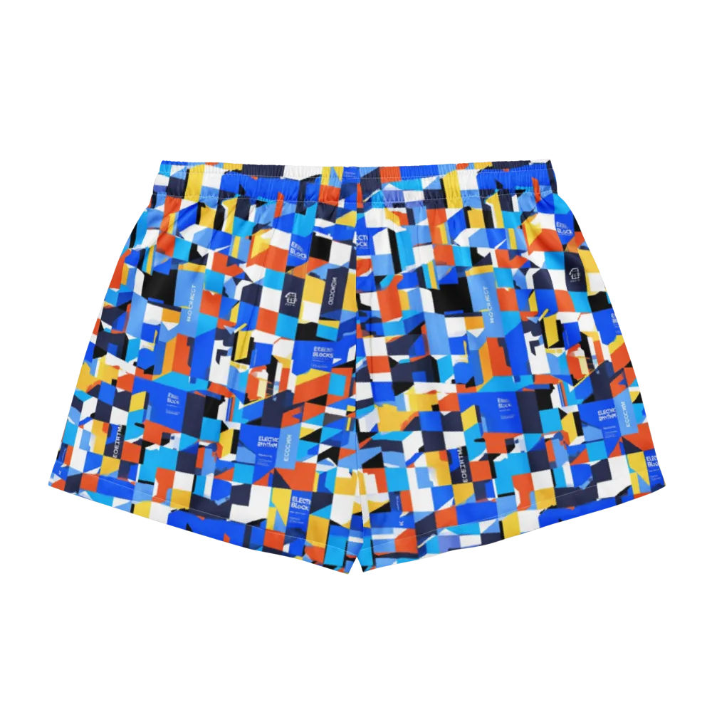 Electric Block Party on Women's Pajama Shorts — Back