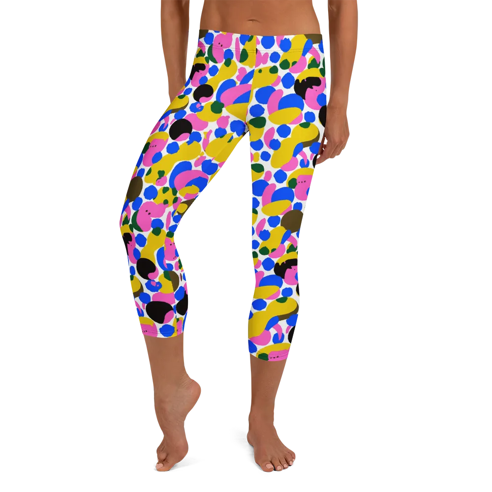 Candy Orchard on Capri Leggings — Front
