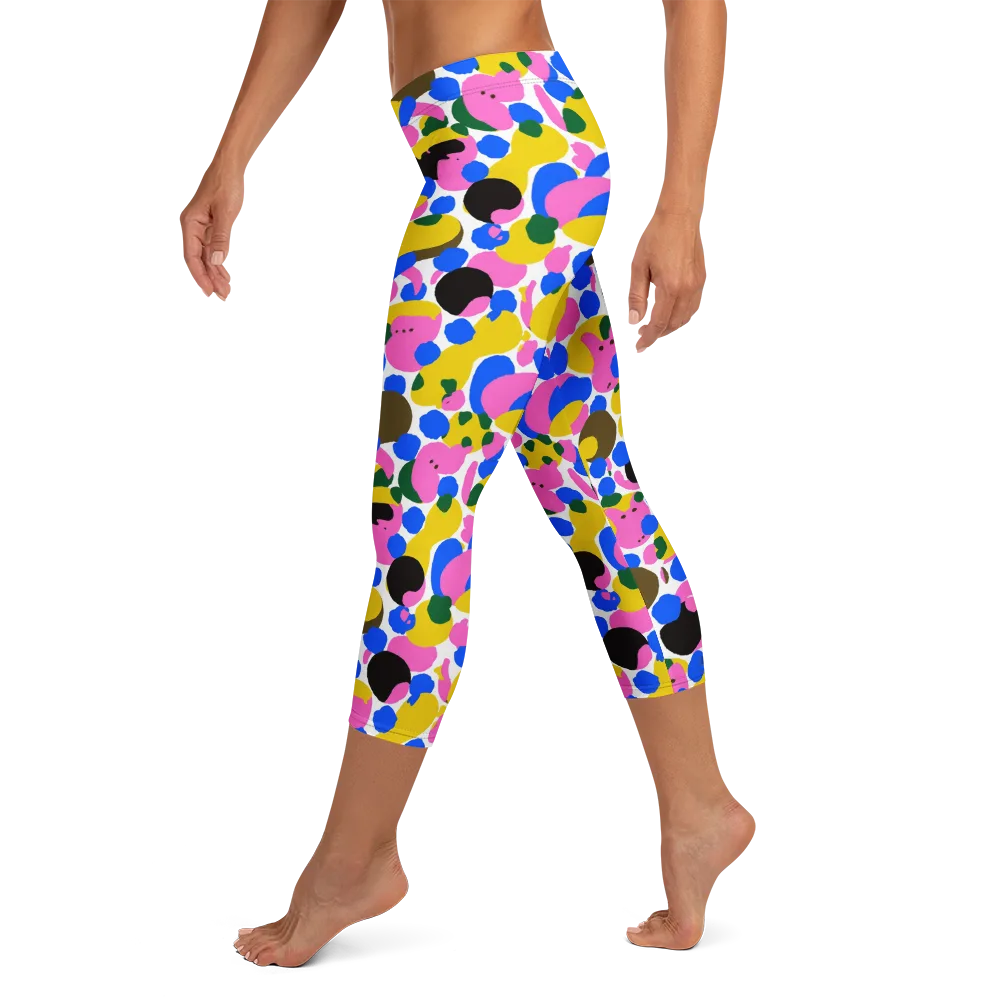 Candy Orchard on Capri Leggings — Left