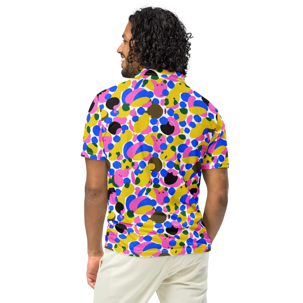 Candy Orchard on Men's Slim Fit Polo Shirt — Back