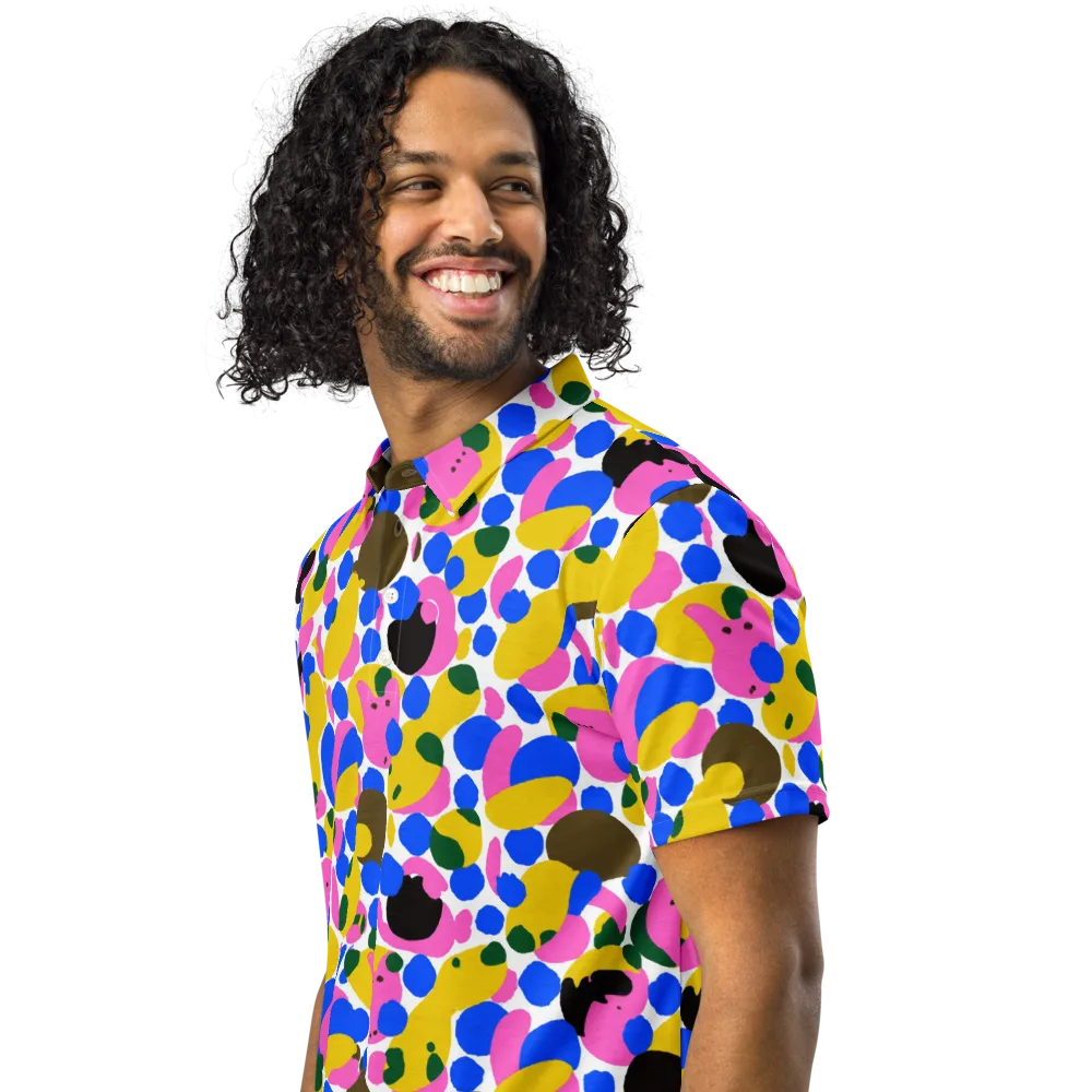 Candy Orchard on Men's Slim Fit Polo Shirt — Left Front
