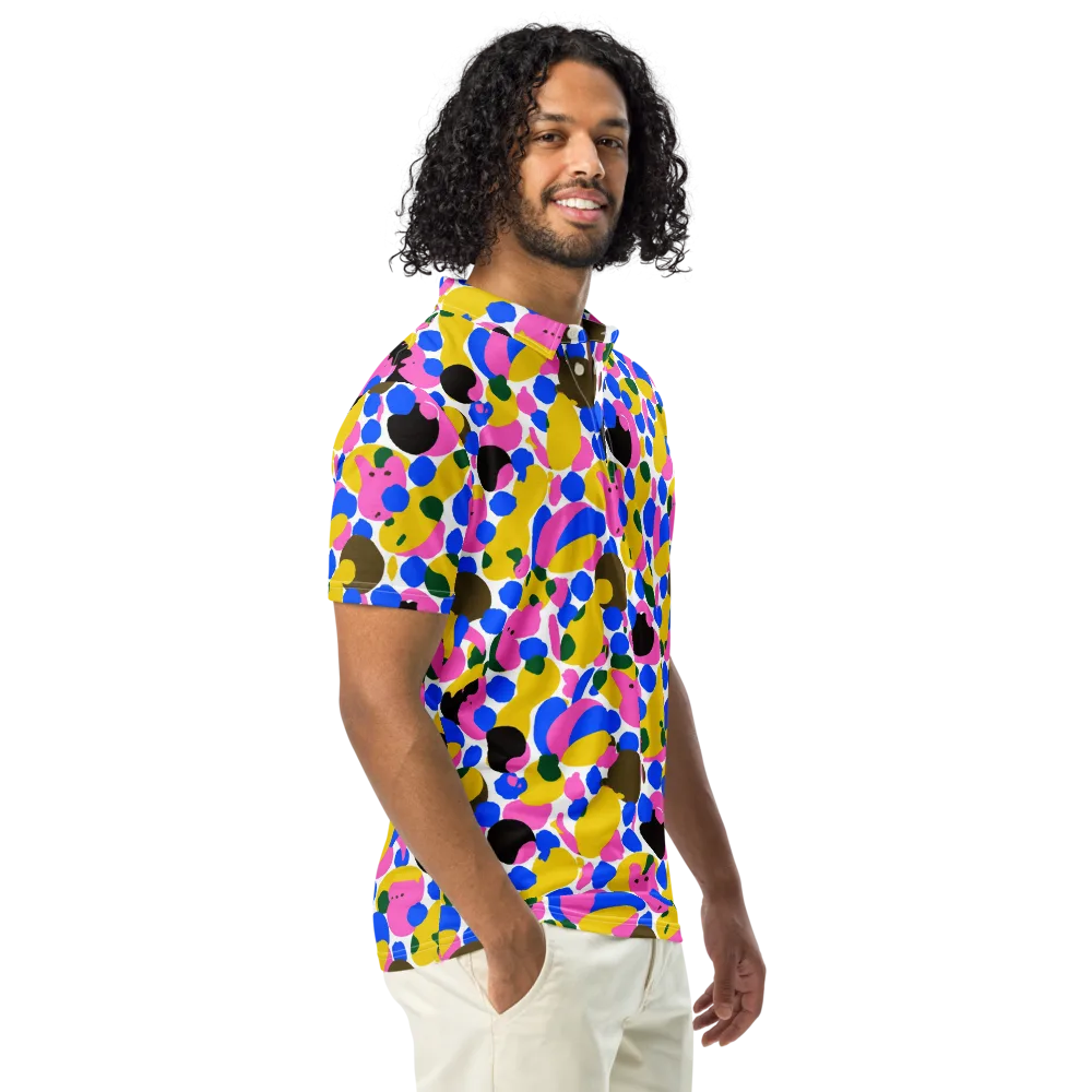 Candy Orchard on Men's Slim Fit Polo Shirt — Right Front