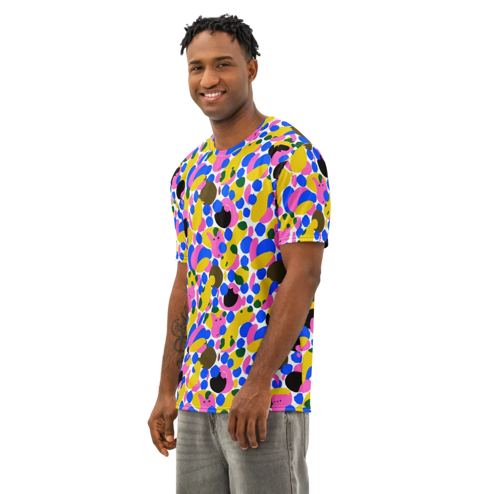 Candy Orchard on Men's Cotton Crew Neck T-Shirt — Left Front
