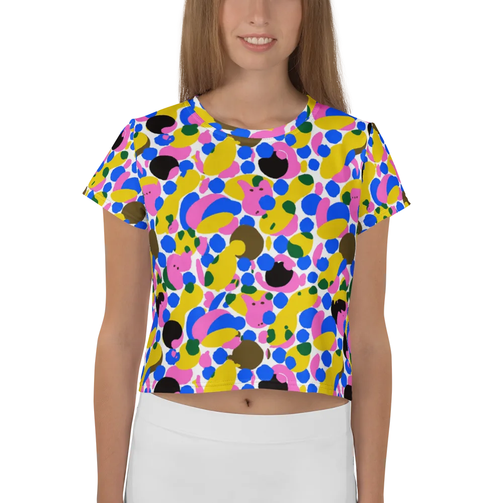 Candy Orchard on Crop Tee — Front