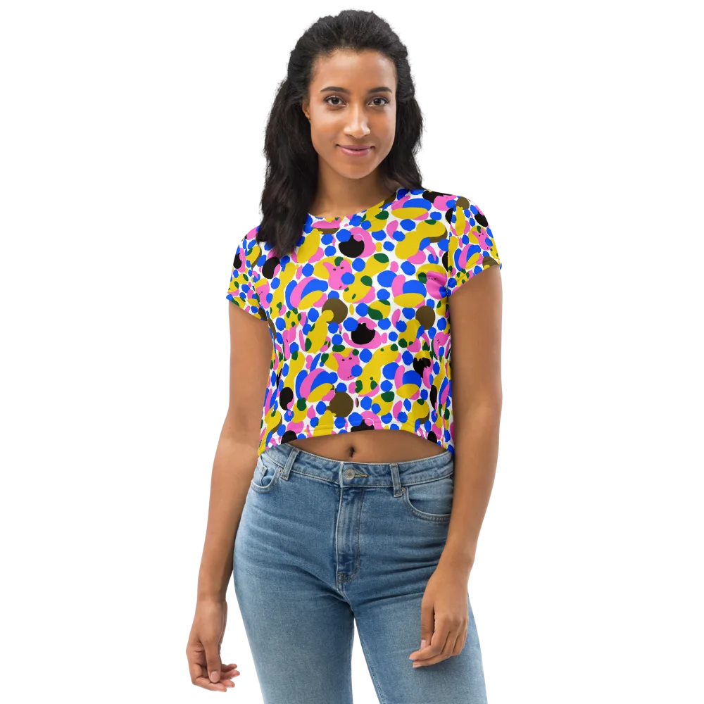 Candy Orchard on Crop Tee — Front