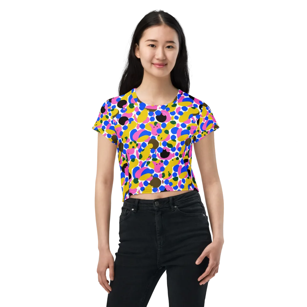 Candy Orchard on Crop Tee — Front