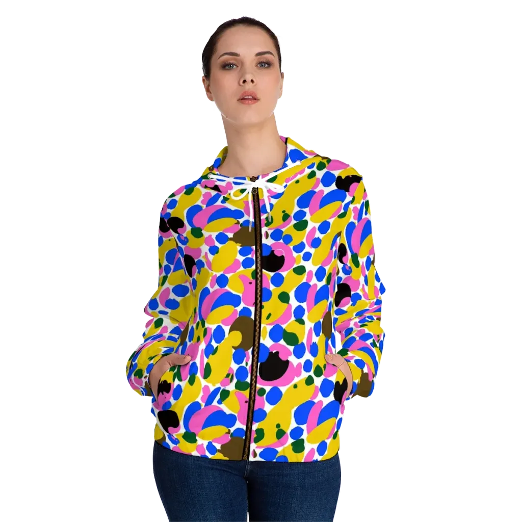 Candy Orchard on Women's Full-Zip Hoodie — Front On Person