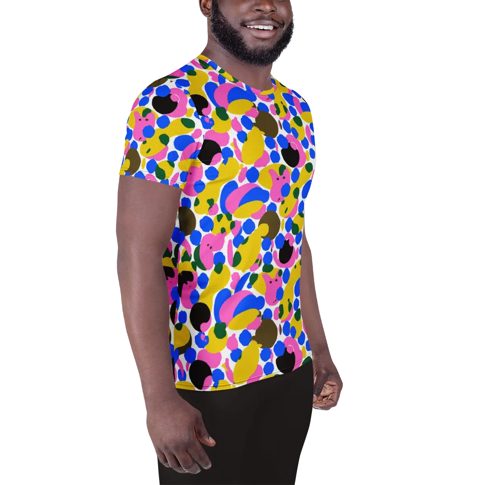 Candy Orchard on Men's Athletic T-Shirt — Right