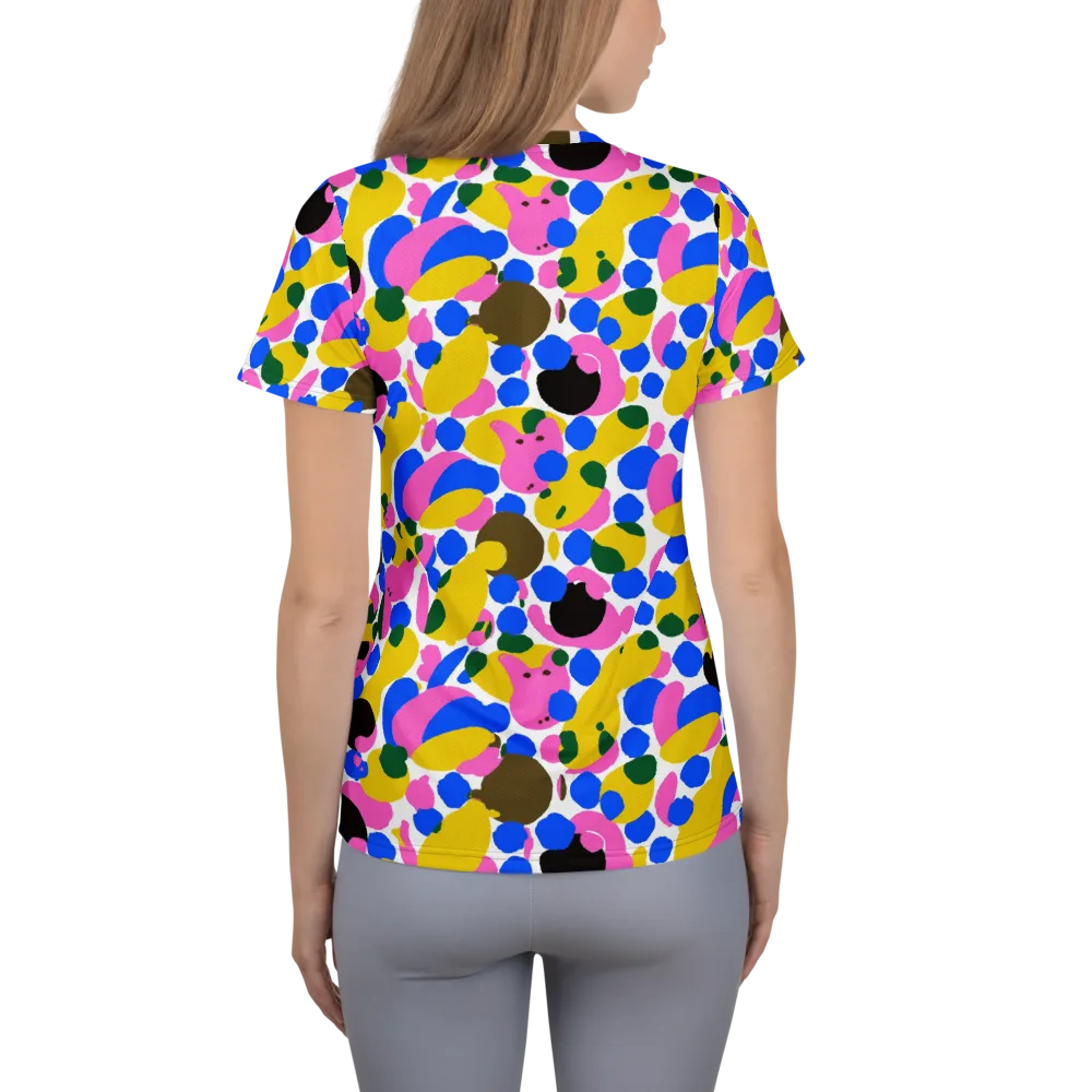 Candy Orchard on Women's Athletic T-Shirt — Back