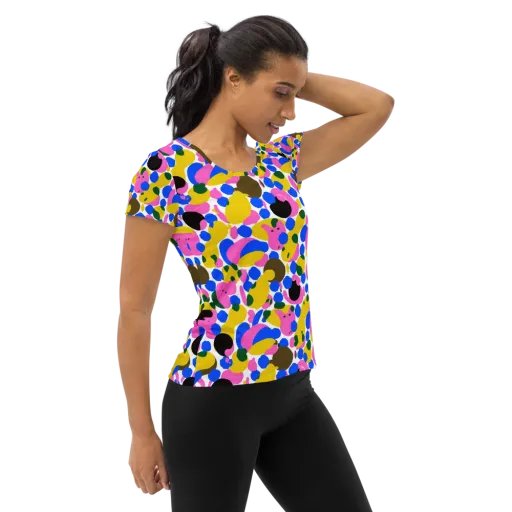 Candy Orchard on a Women's Athletic T-Shirt
