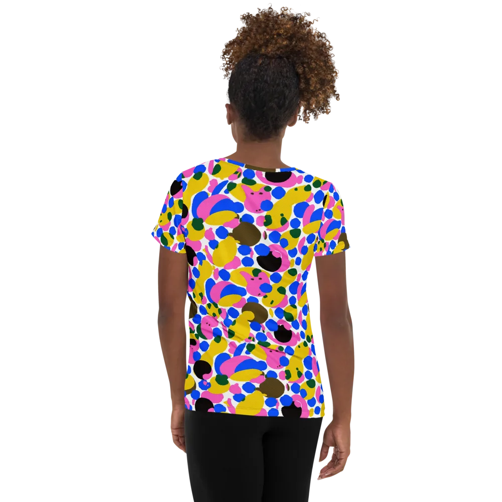 Candy Orchard on Women's Athletic T-Shirt — Back