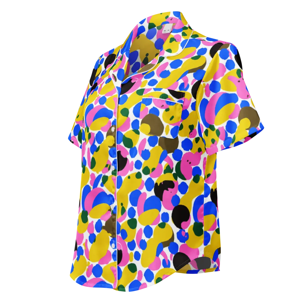 Candy Orchard on Women's Short Sleeve Pajama Top — Left Front