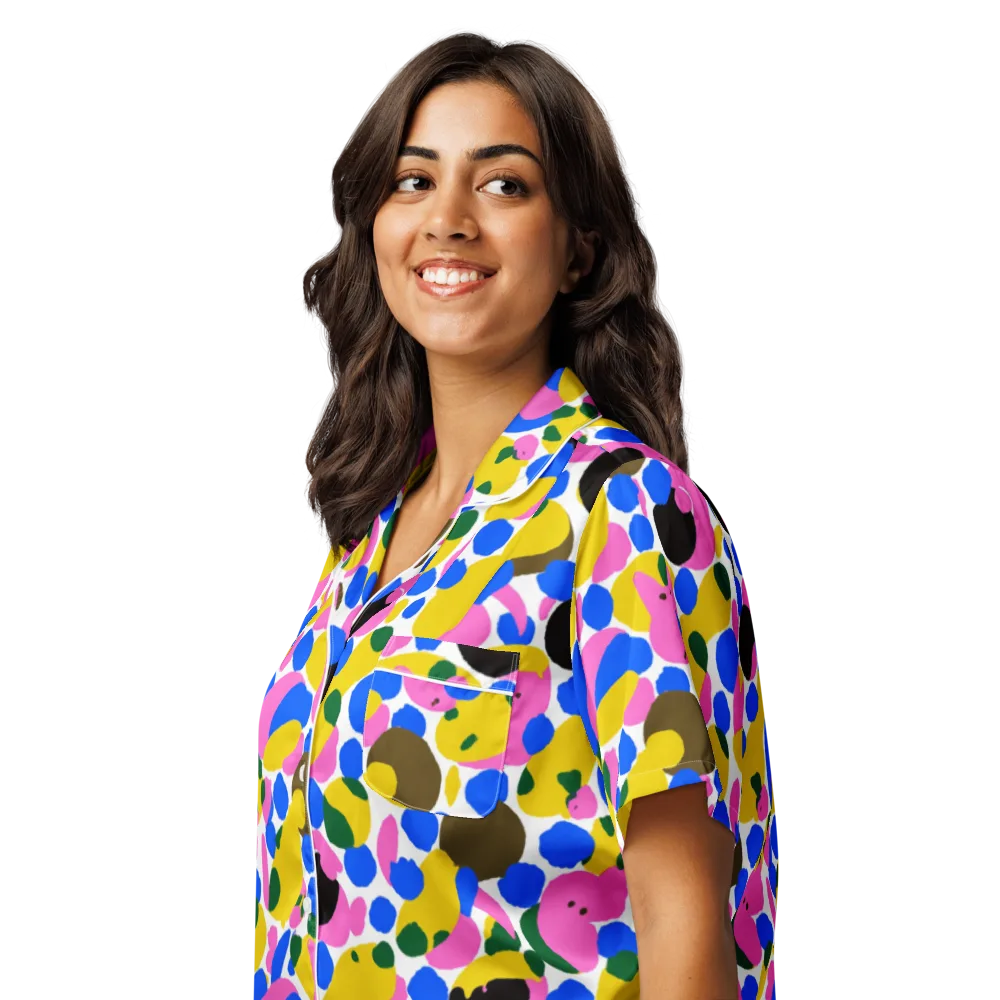 Candy Orchard on Women's Short Sleeve Pajama Top — Left Front