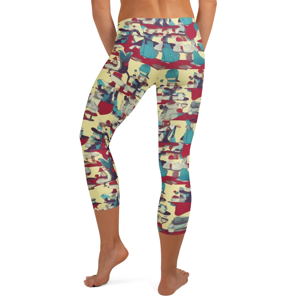 Crimson Tea Salon on Capri Leggings — Back