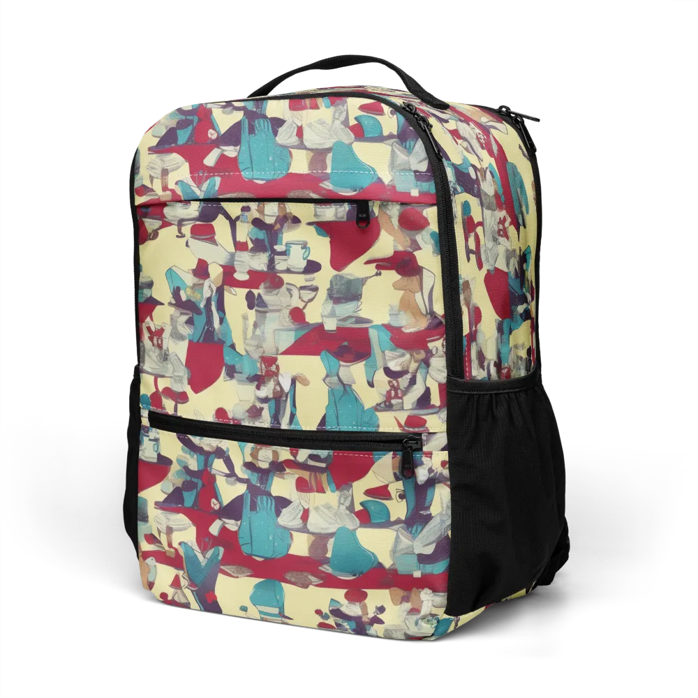 Crimson Tea Salon on Utility Backpack — Left Front