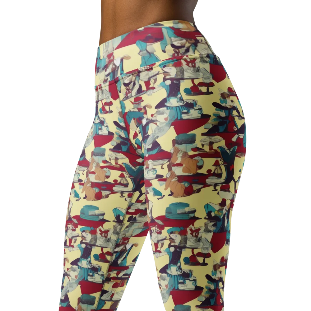 Crimson Tea Salon on Yoga Leggings — Left Front