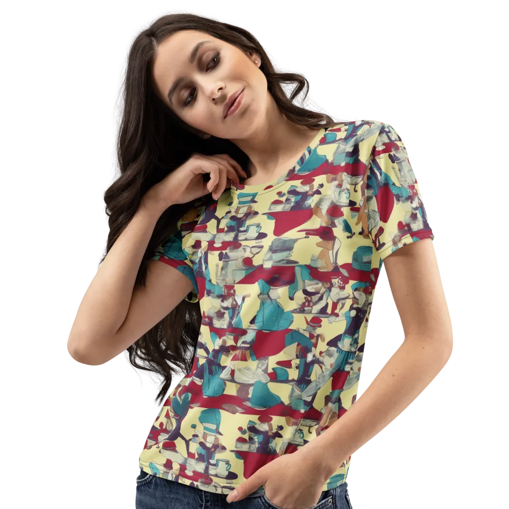 Crimson Tea Salon on Women's Crew Neck T-Shirt — Left Front
