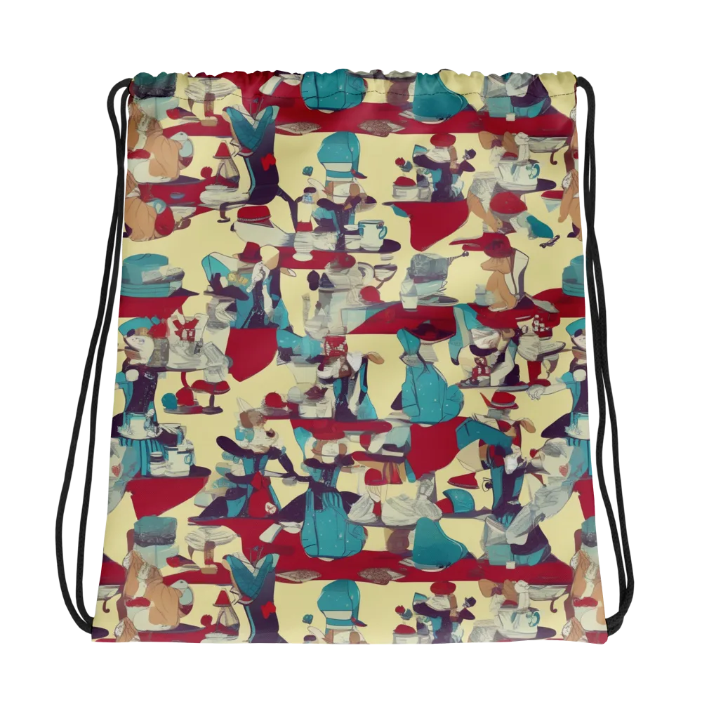Crimson Tea Salon on Drawstring Bag — Photo