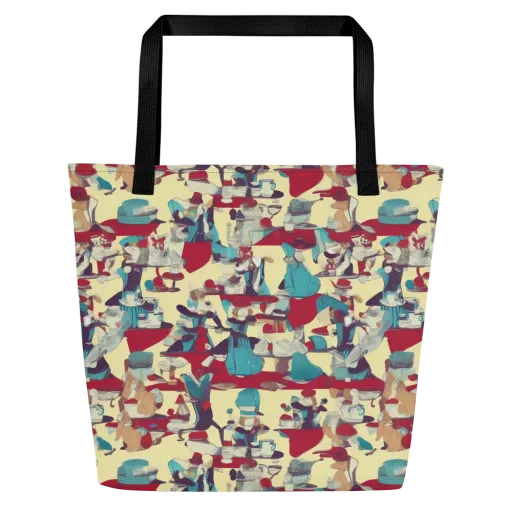 Crimson Tea Salon on a Large Tote Bag W/ Pocket