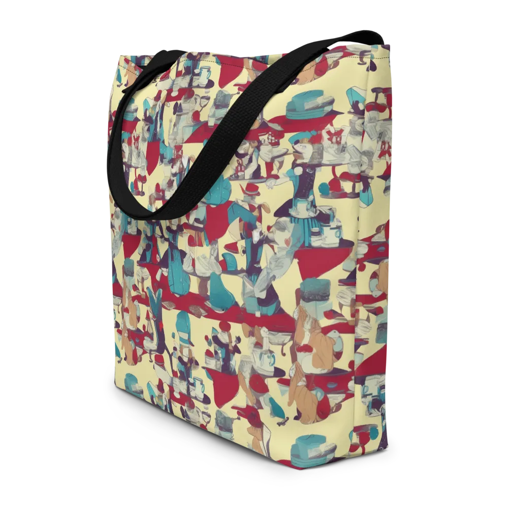 Crimson Tea Salon on Large Tote Bag W/ Pocket — Front