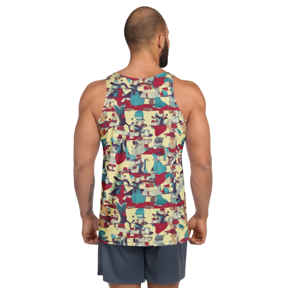 Crimson Tea Salon on Men's Tank Top — Back
