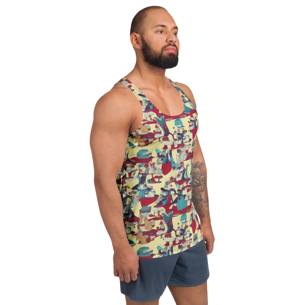 Crimson Tea Salon on Men's Tank Top — Right Front