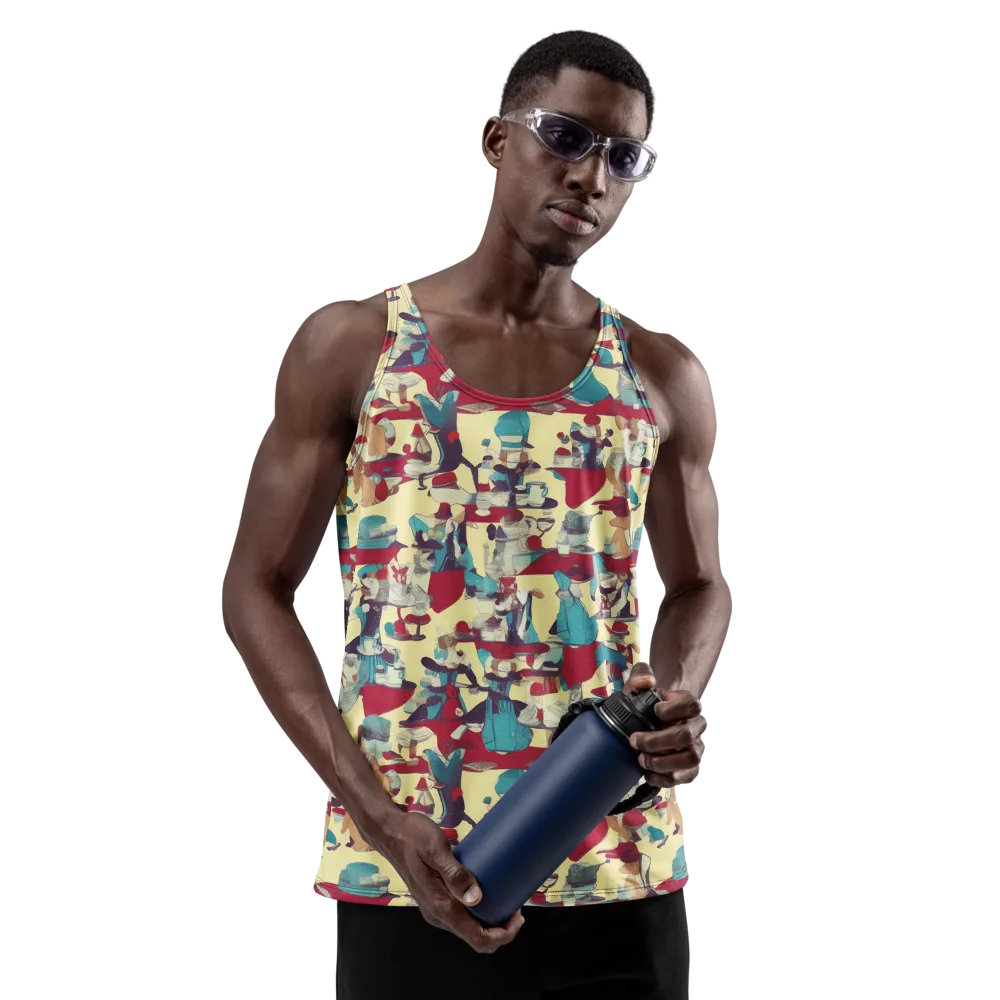 Crimson Tea Salon on Men's Tank Top — Front