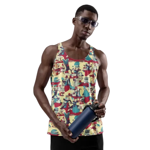 Crimson Tea Salon on a Men's Tank Top