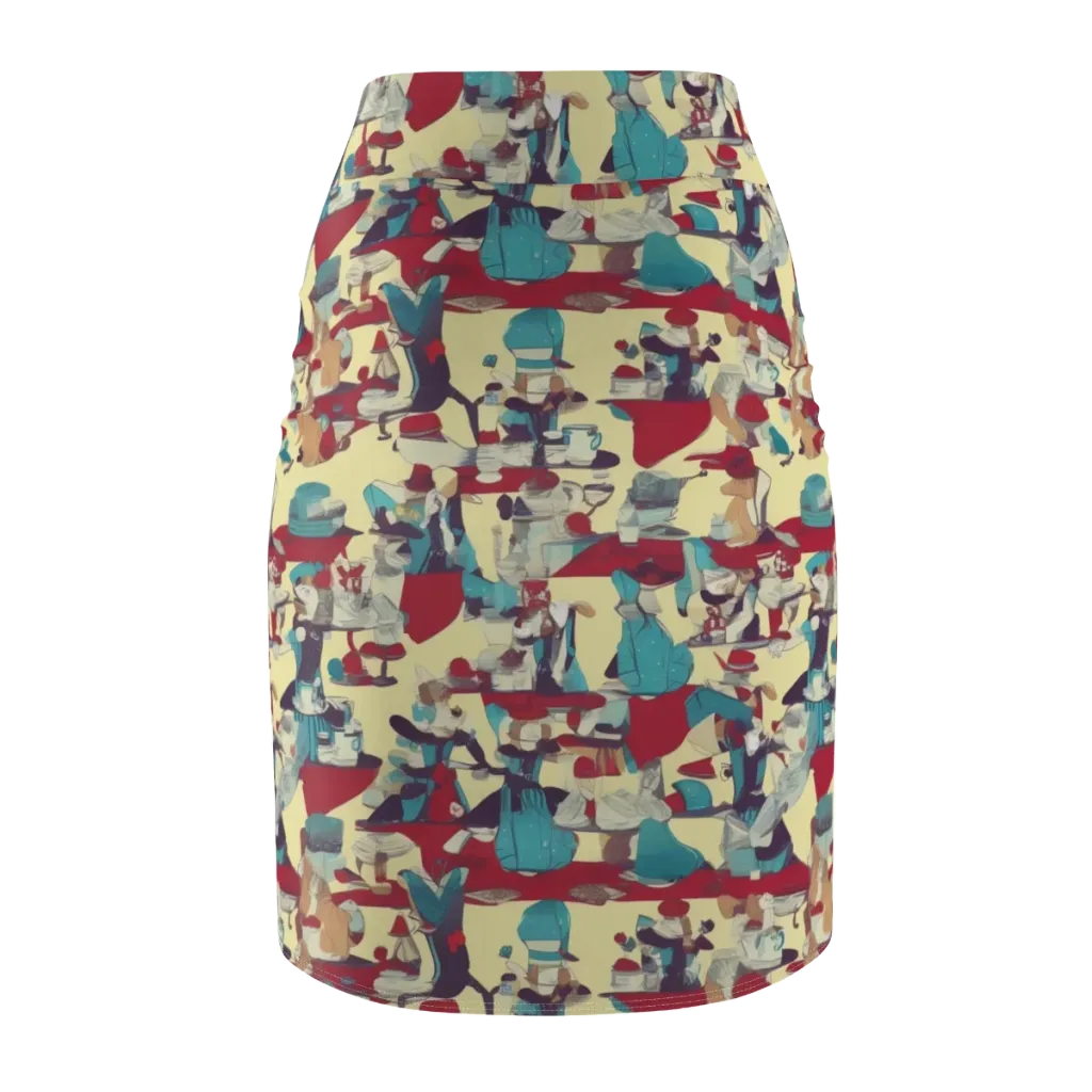 Crimson Tea Salon on Pencil Skirt — Back