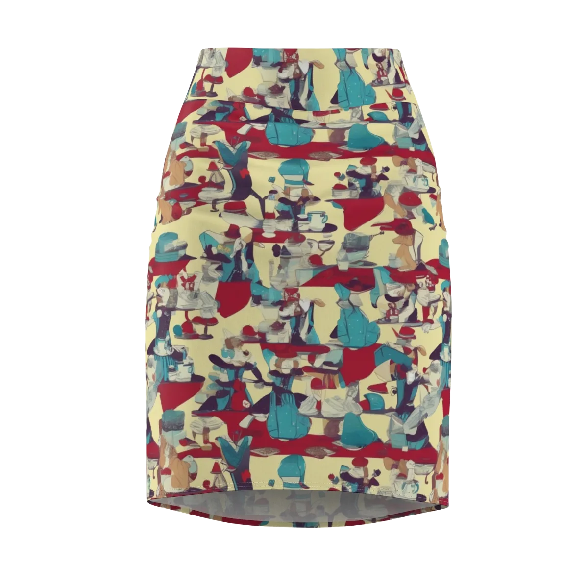 Crimson Tea Salon on Pencil Skirt — Front