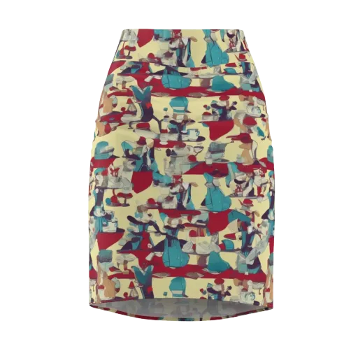 Crimson Tea Salon on a Pencil Skirt