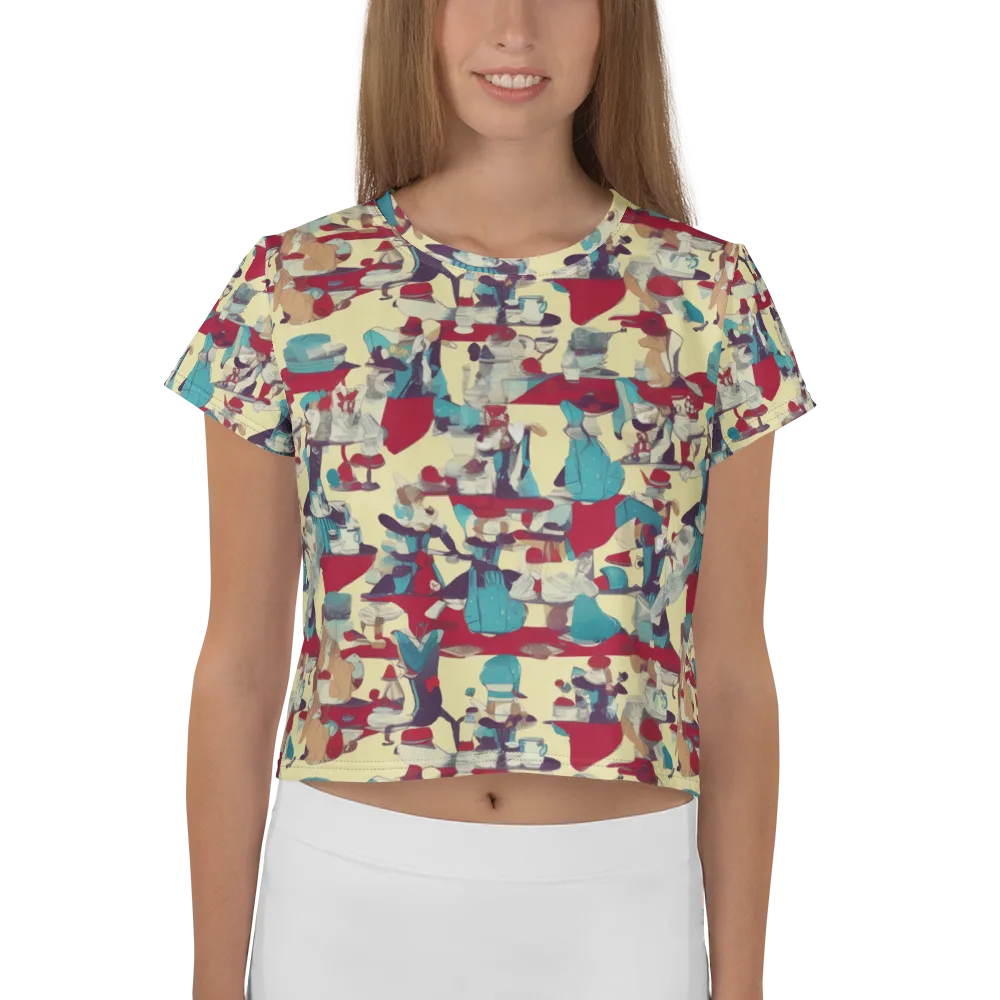 Crimson Tea Salon on Crop Tee — Front