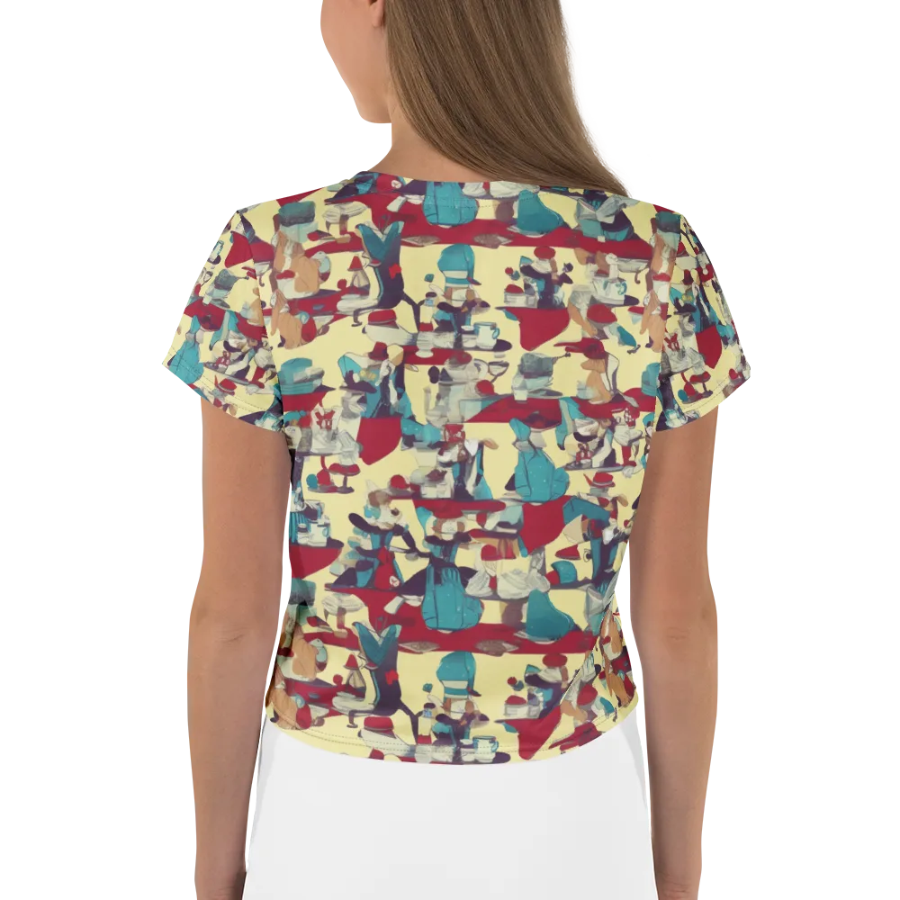 Crimson Tea Salon on Crop Tee — Back