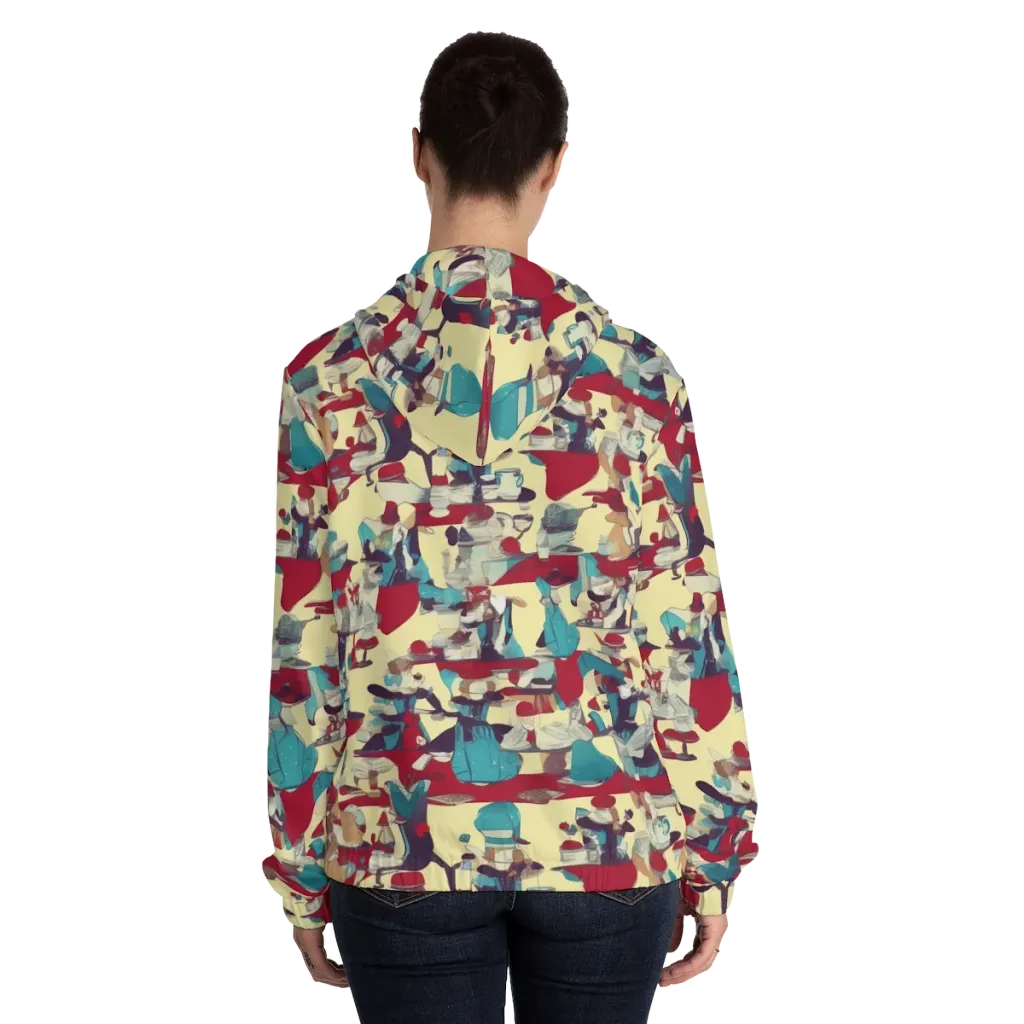 Crimson Tea Salon on Women's Full-Zip Hoodie — Back On Person