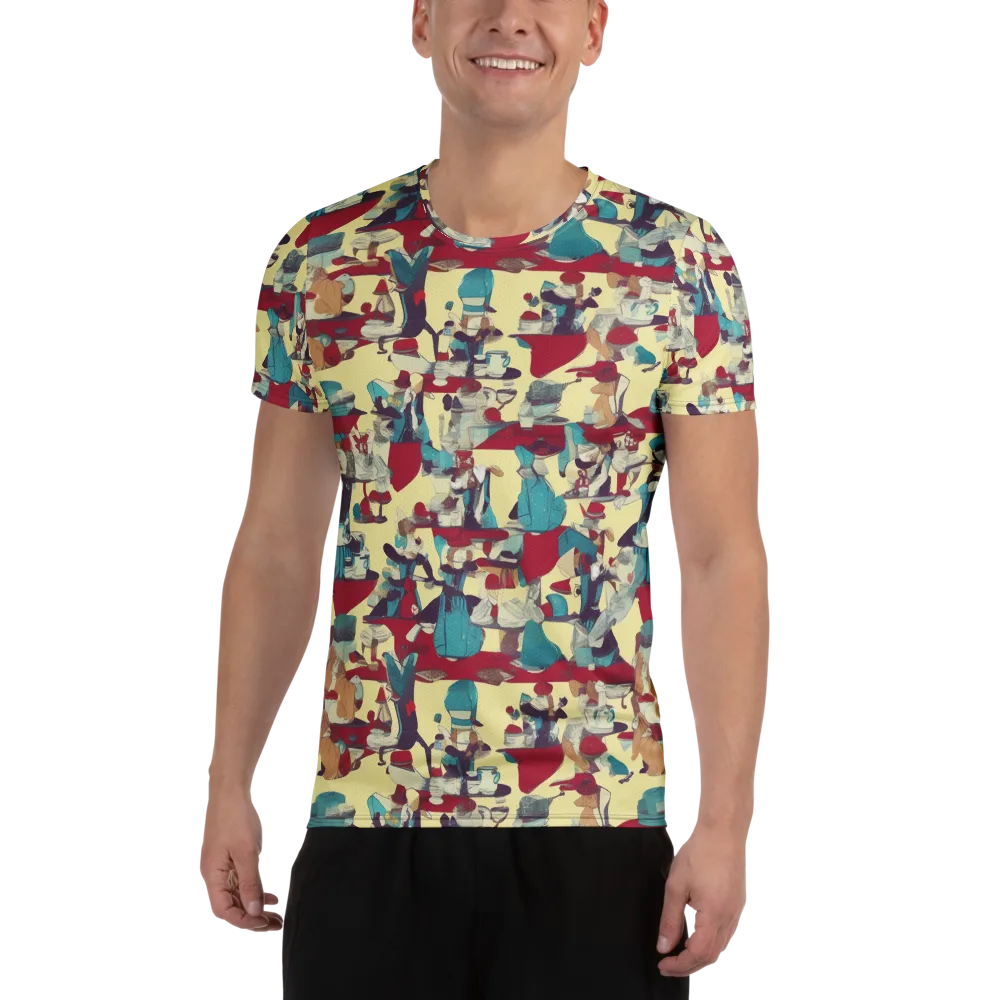 Crimson Tea Salon on Men's Athletic T-Shirt — Front