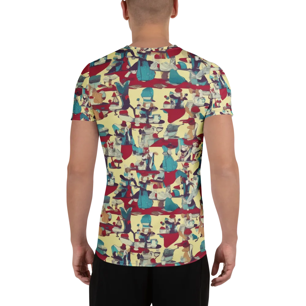 Crimson Tea Salon on Men's Athletic T-Shirt — Back