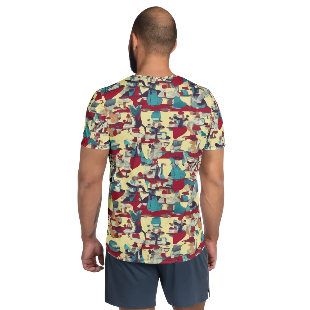 Crimson Tea Salon on Men's Athletic T-Shirt — Back