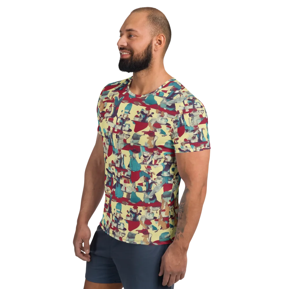 Crimson Tea Salon on Men's Athletic T-Shirt — Left