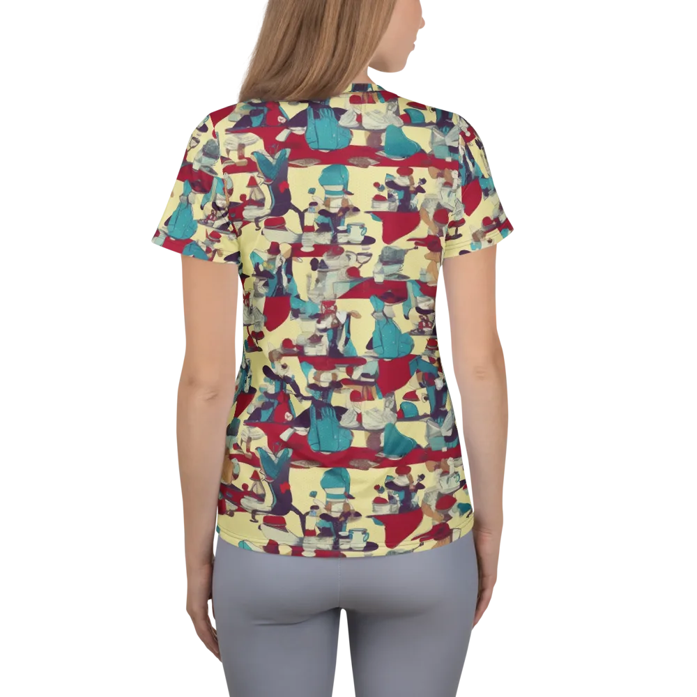 Crimson Tea Salon on Women's Athletic T-Shirt — Back