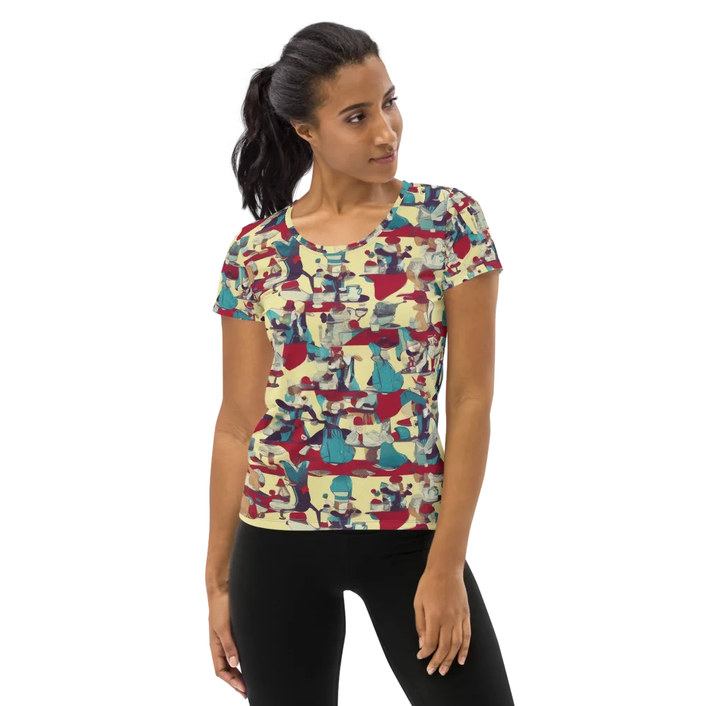 Crimson Tea Salon on Women's Athletic T-Shirt — Front