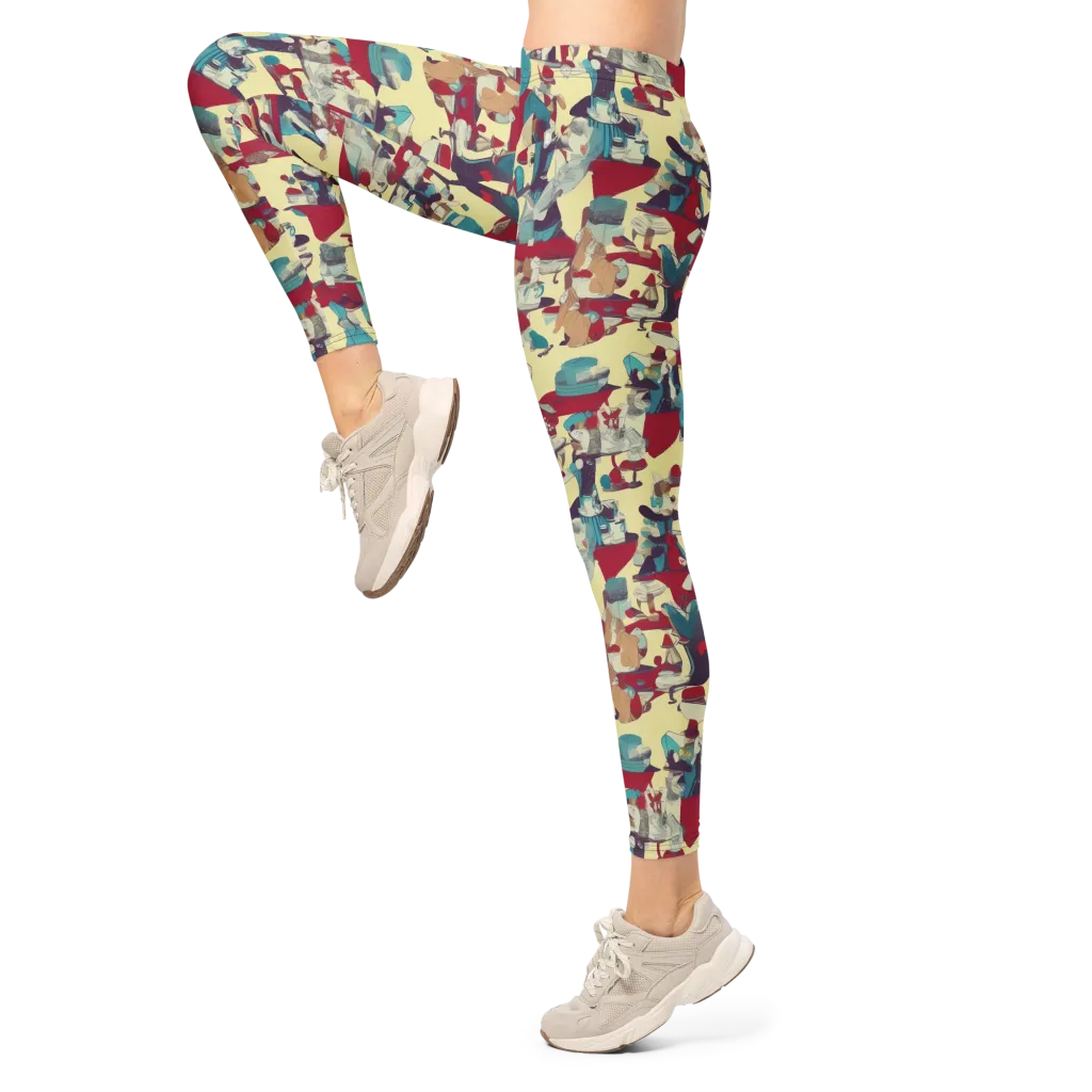 Crimson Tea Salon on Leggings — Left