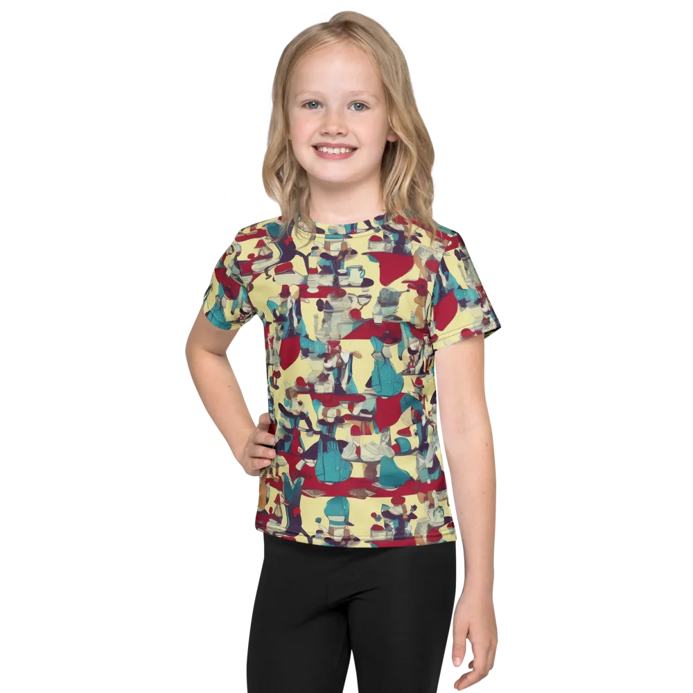Crimson Tea Salon on Kids Crew Neck T-Shirt — Front