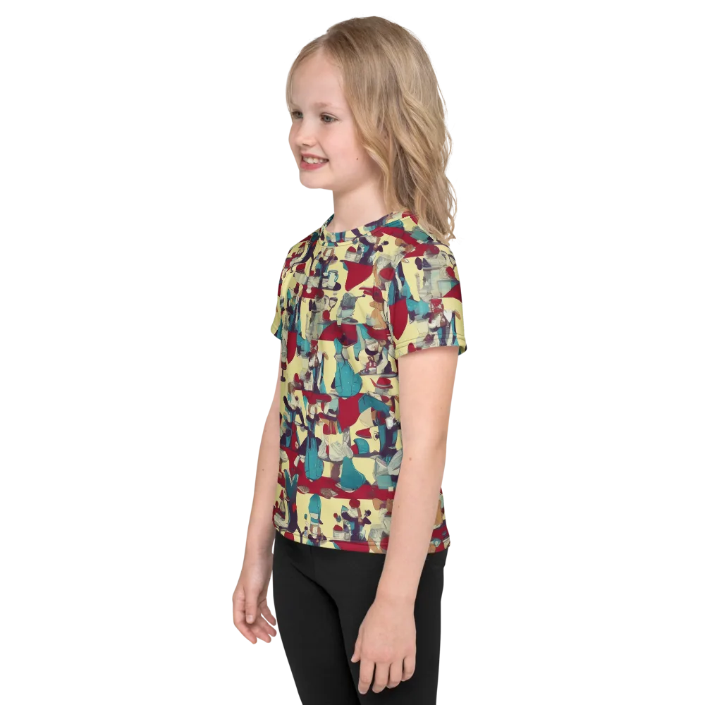 Crimson Tea Salon on Kids Crew Neck T-Shirt — Left