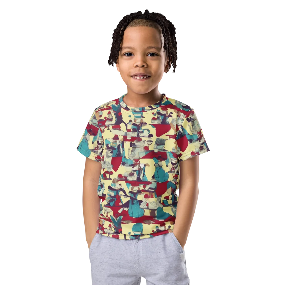 Crimson Tea Salon on Kids Crew Neck T-Shirt — Front
